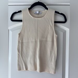 Zara Cream Textured Tank